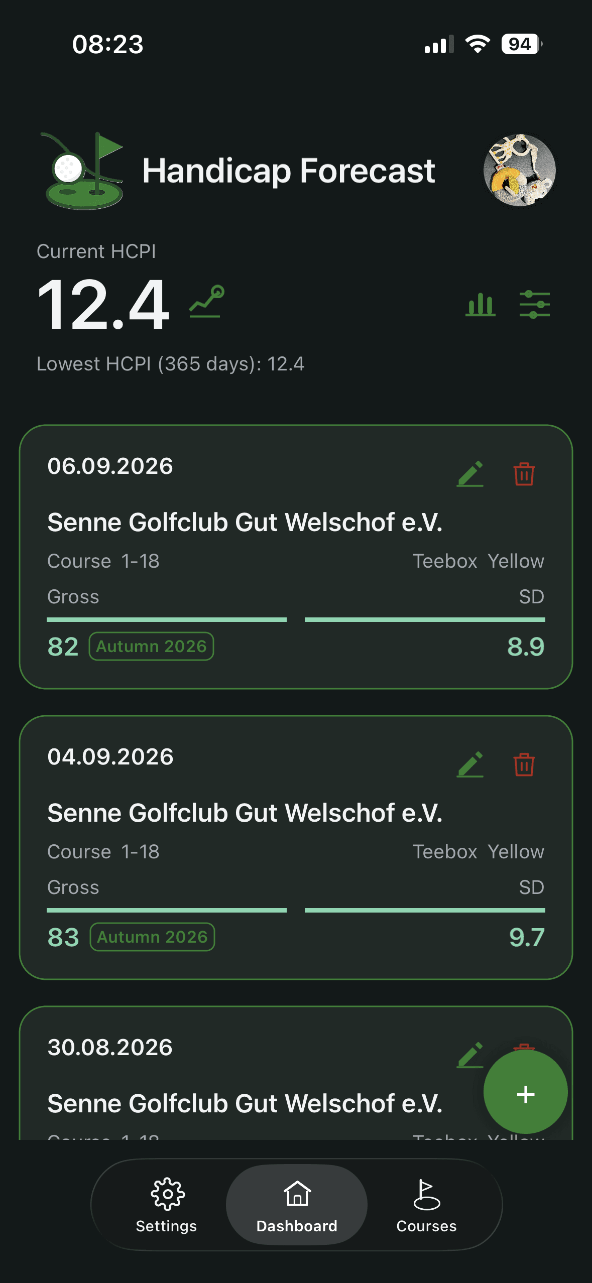 Result cards with a series tag