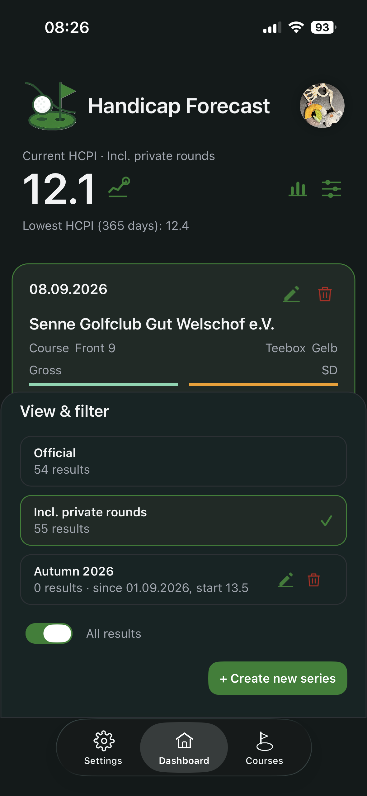 View and filter with a series