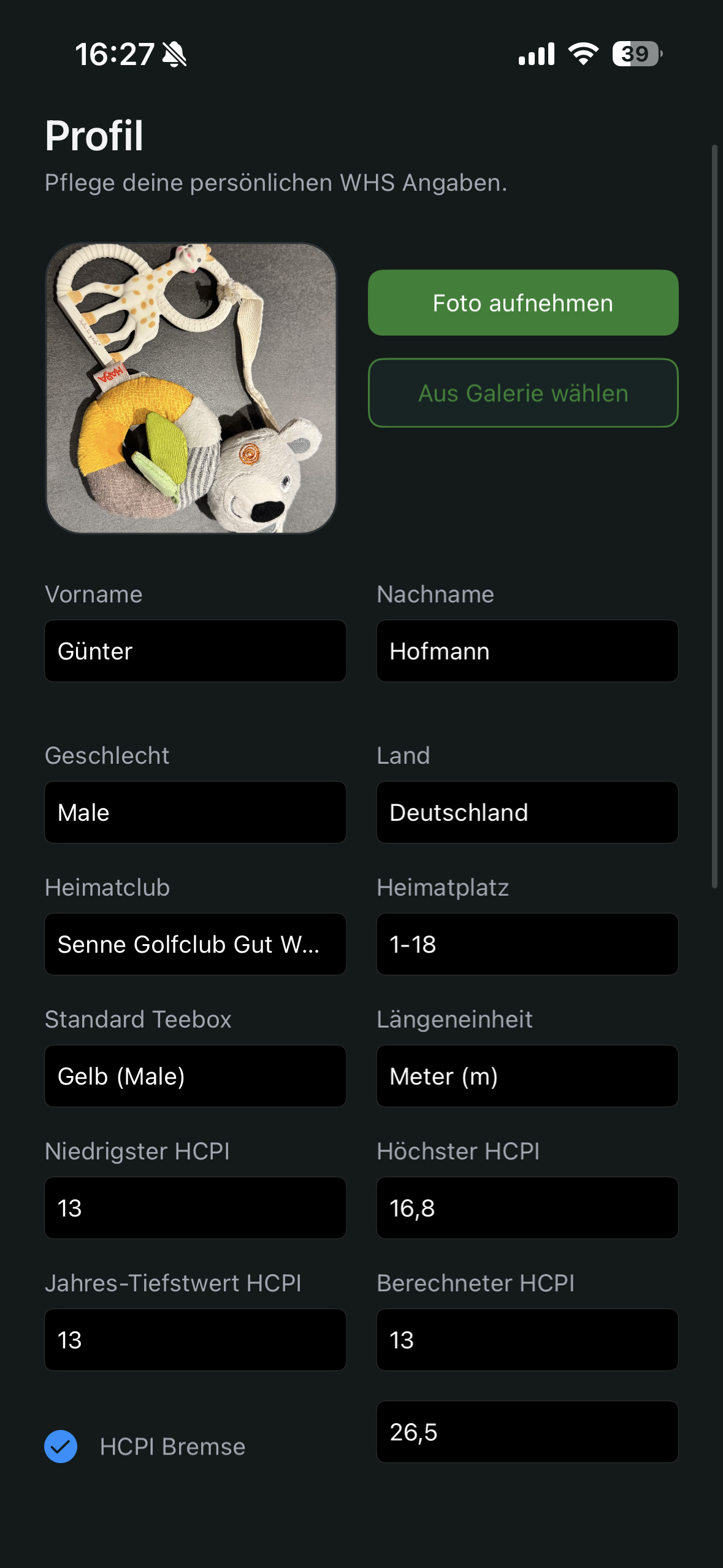 Profil - Stammdaten