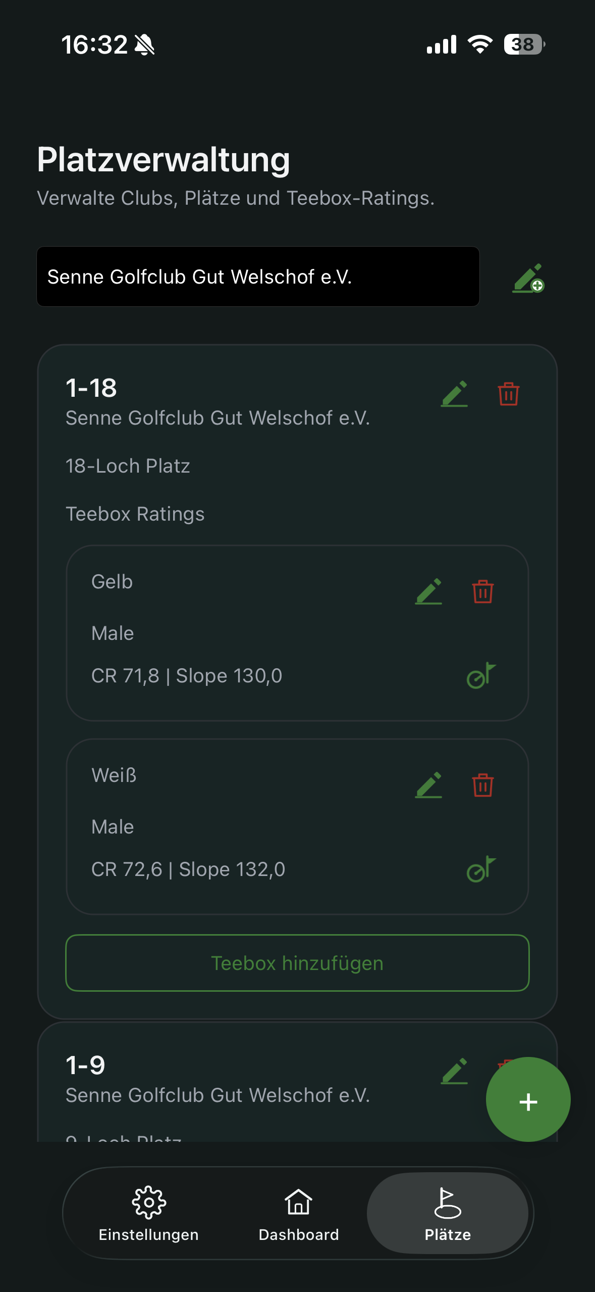 Platzverwaltung Übersicht