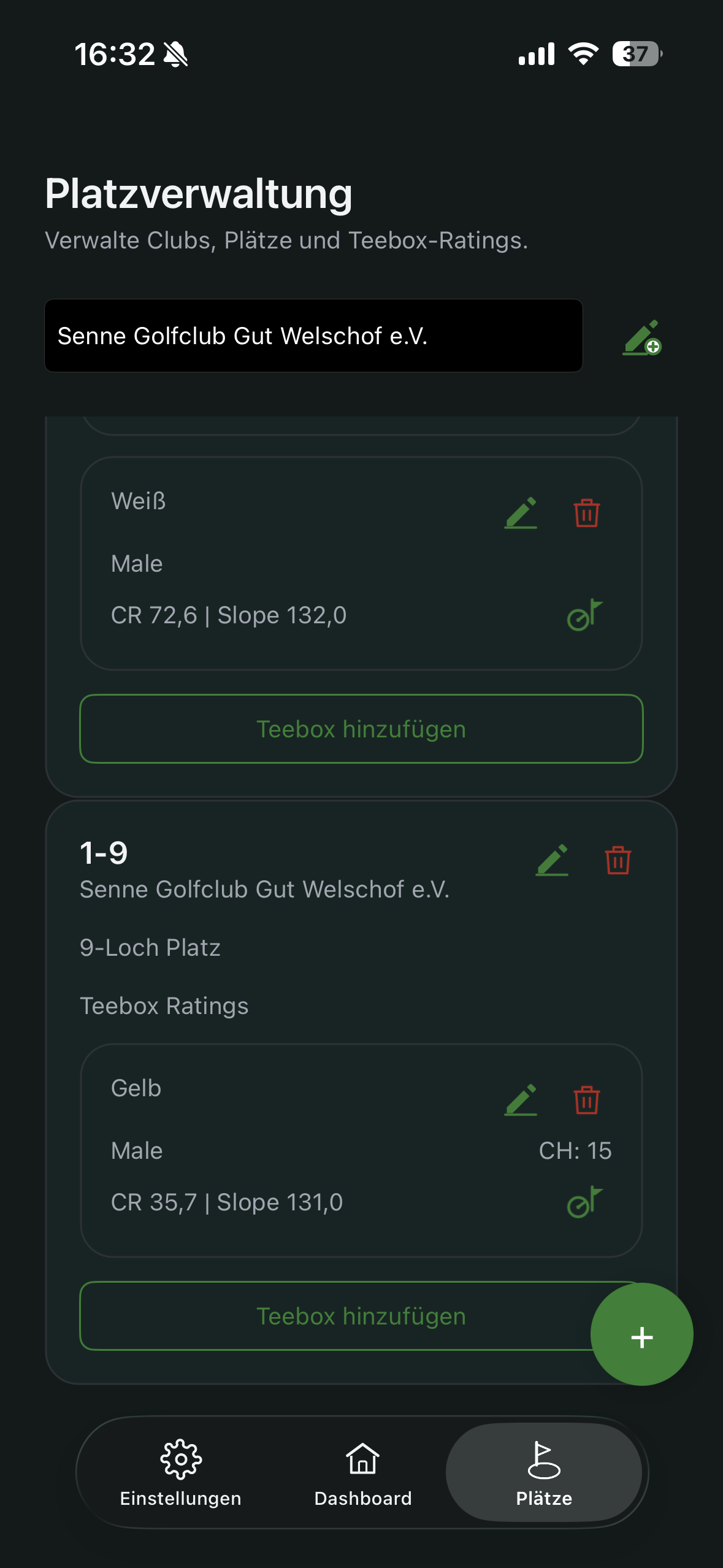 Platzverwaltung mit weiterer CH-Anzeige