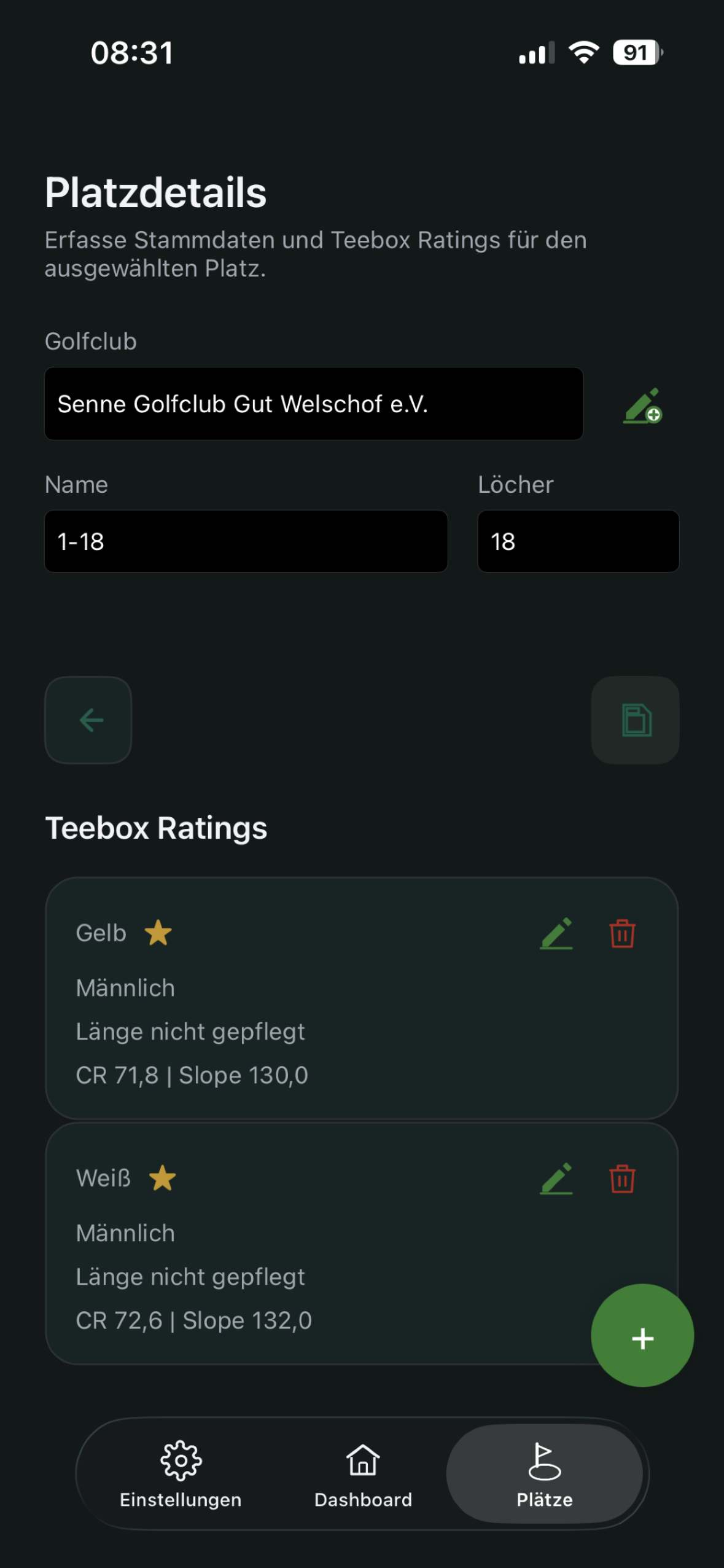 Platzdetails