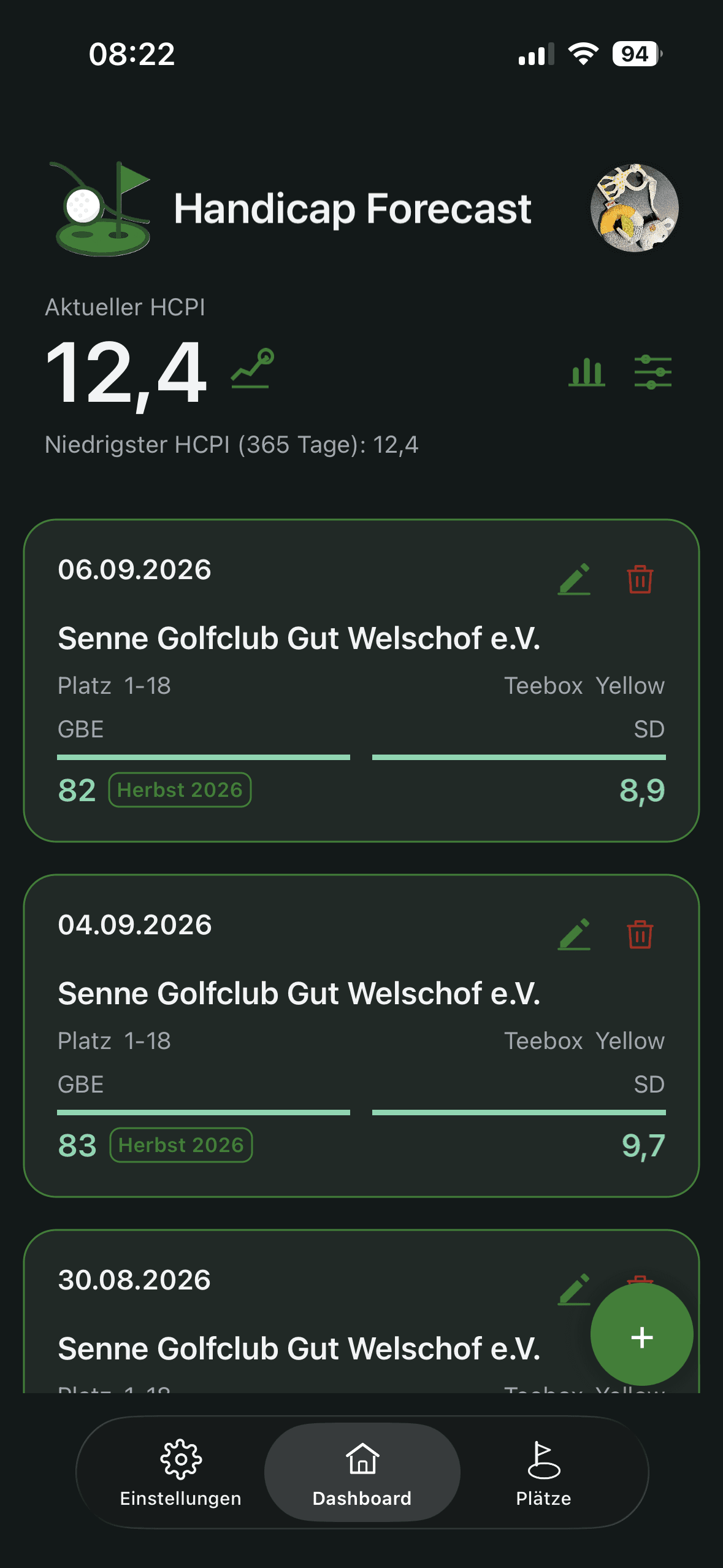 Ergebniskarten mit Serien-Kennzeichen